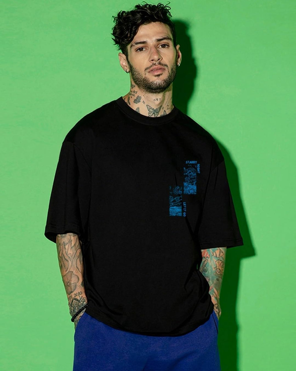 Men's Oversized Graphic Cotton T-Shirt