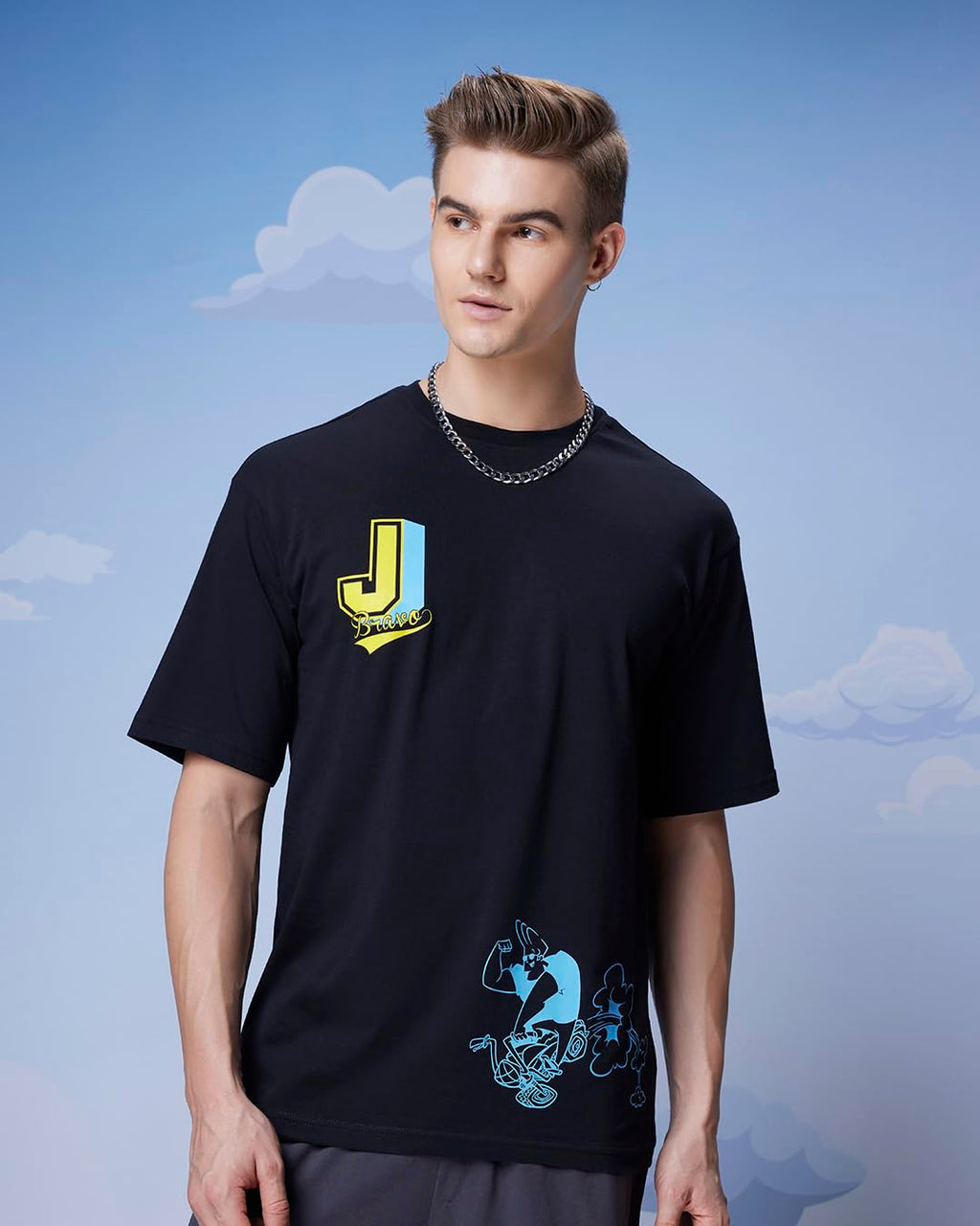Johnny Bravo Oversized Graphic T-Shirt