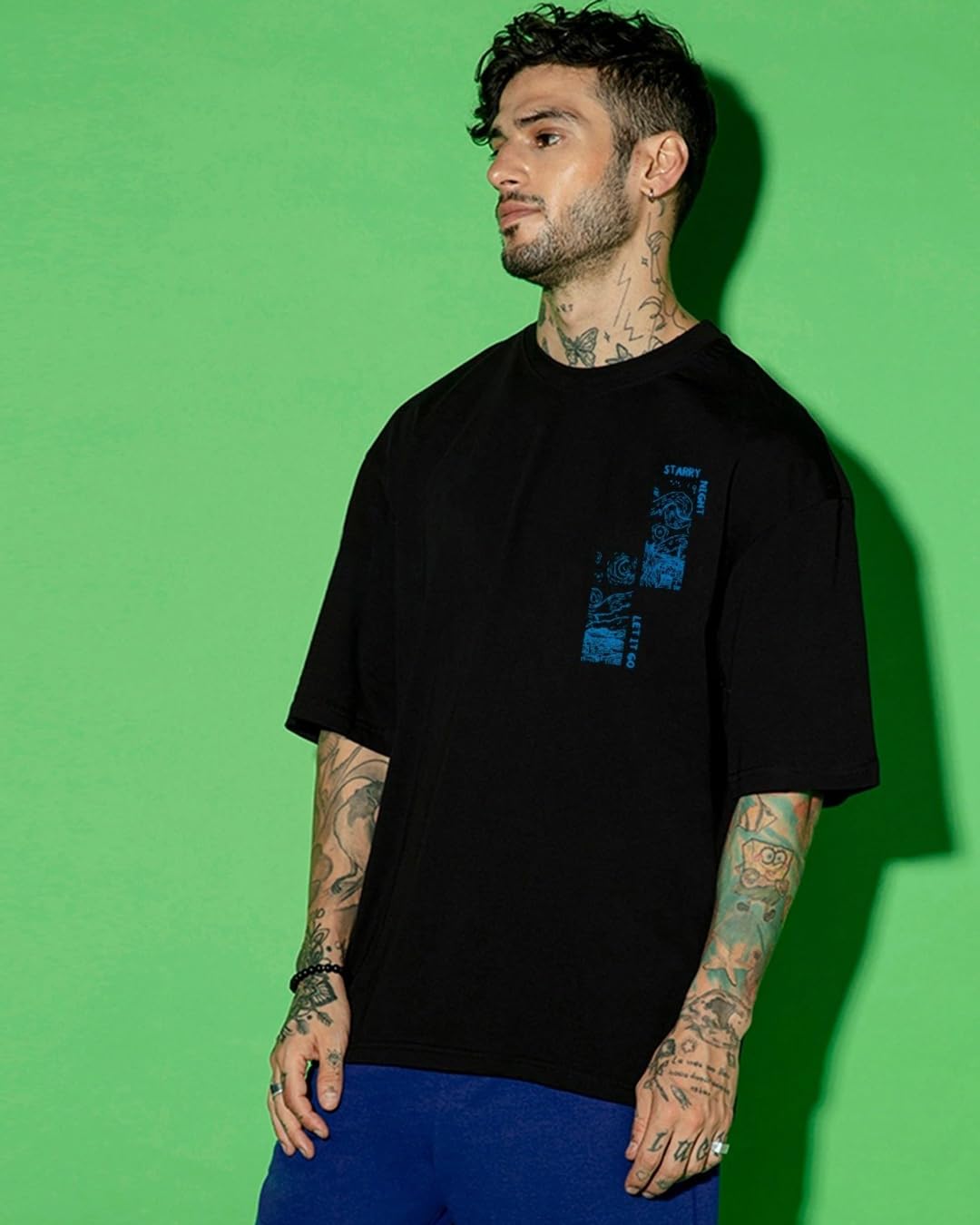 Men's Oversized Graphic Cotton T-Shirt