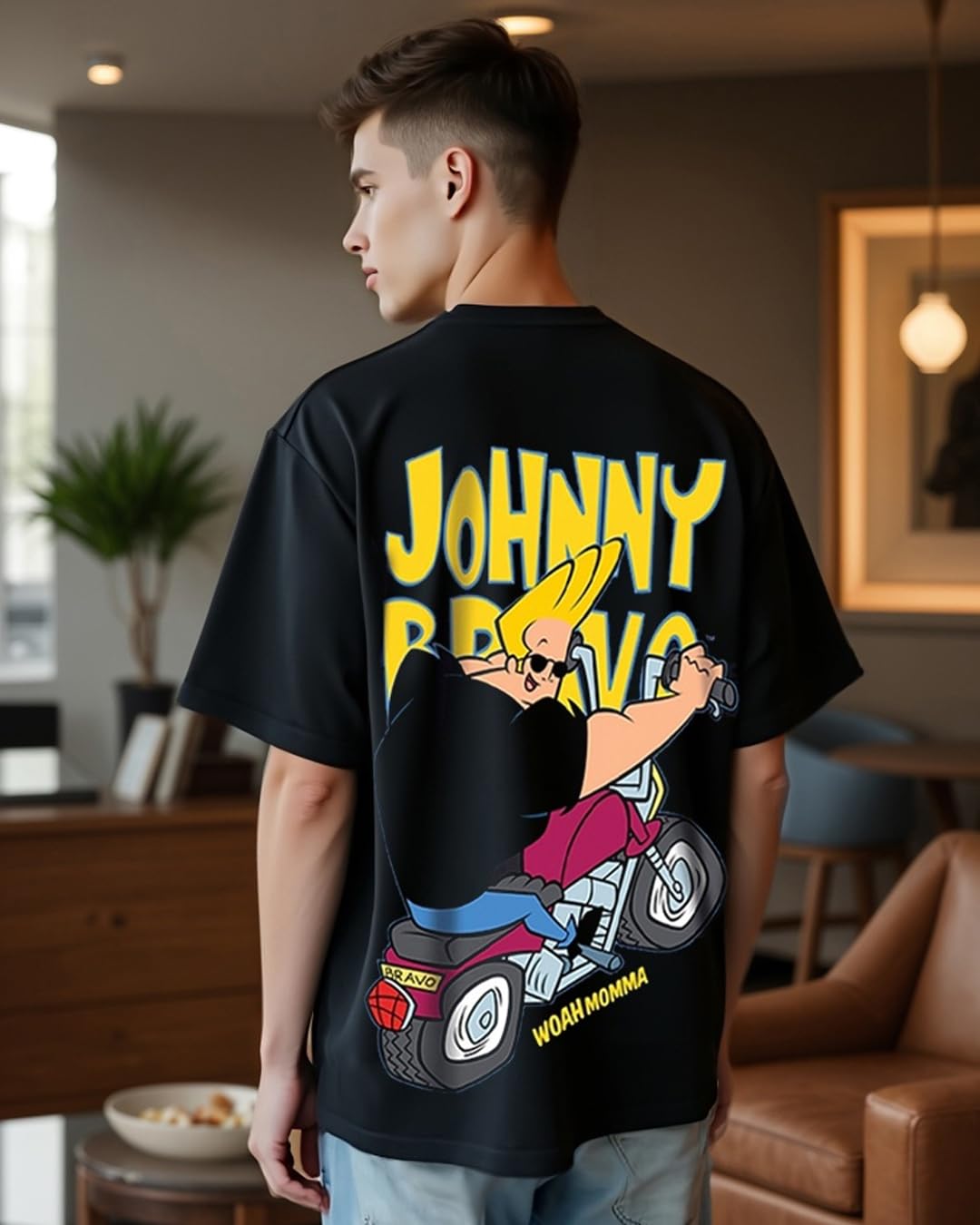 Johnny Bravo Oversized Graphic T-Shirt