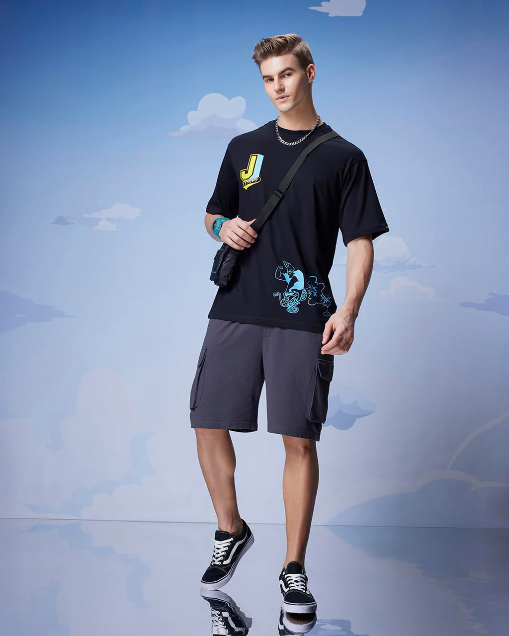 Johnny Bravo Oversized Graphic T-Shirt