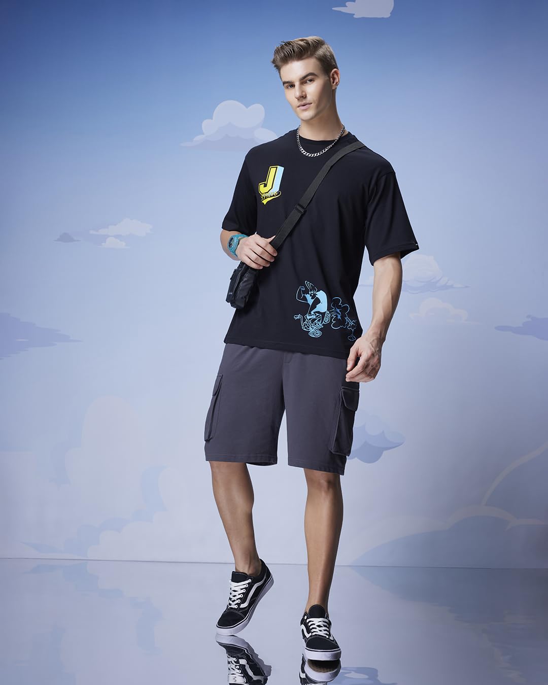 Johnny Bravo Oversized Graphic T-Shirt