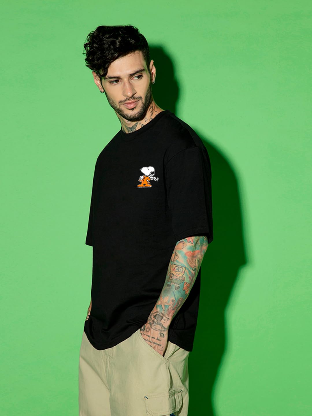 Snoopy Men's Oversized Cotton T-Shirt