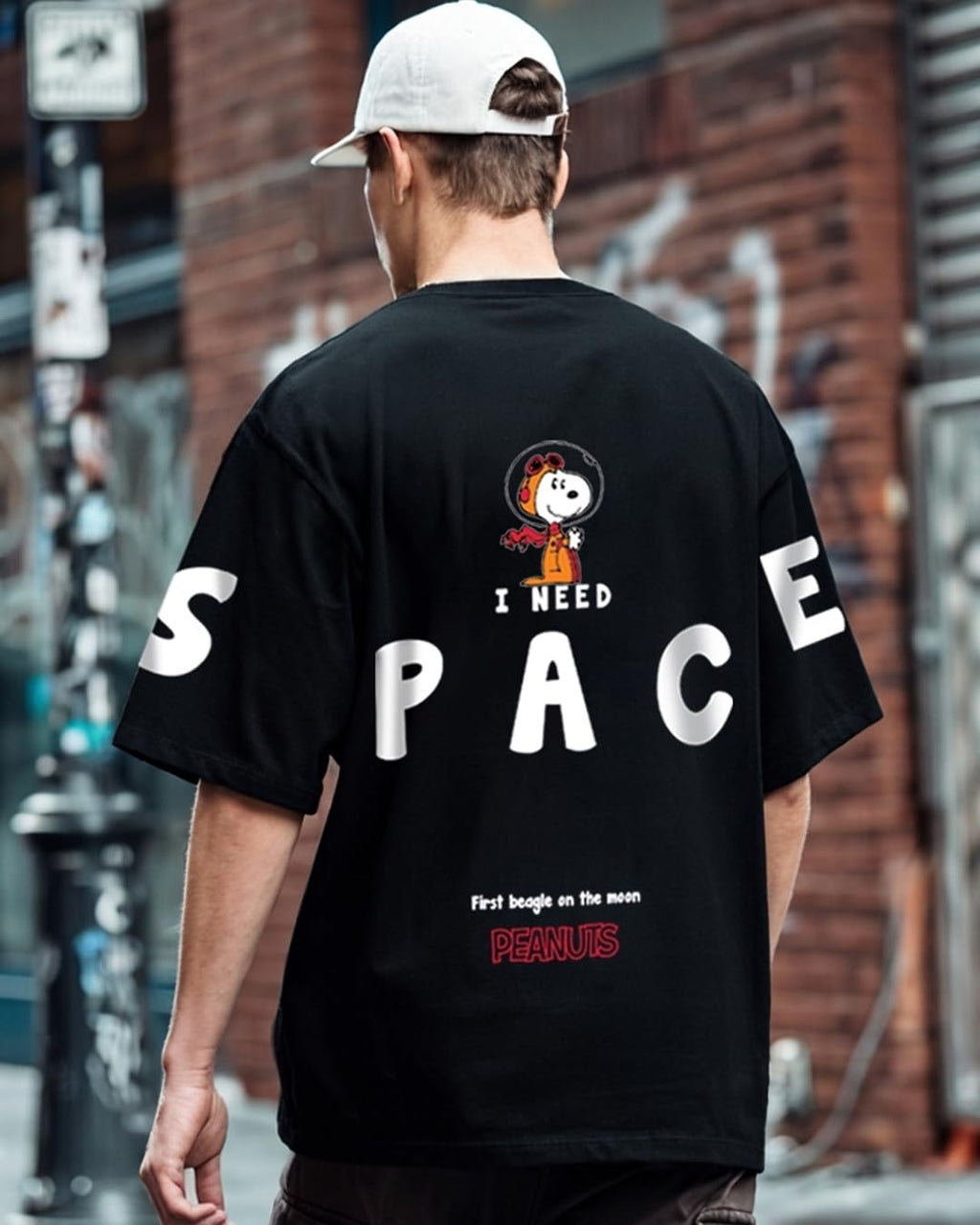 Snoopy Men's Oversized Cotton T-Shirt