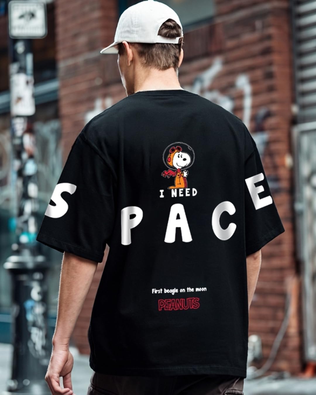 Snoopy Oversized Cotton Graphic T-Shirt