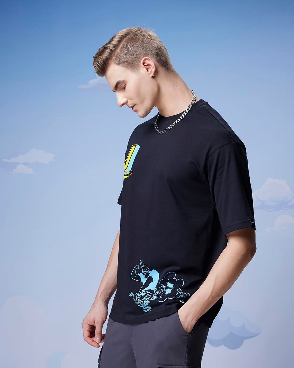 Johnny Bravo Oversized Graphic T-Shirt