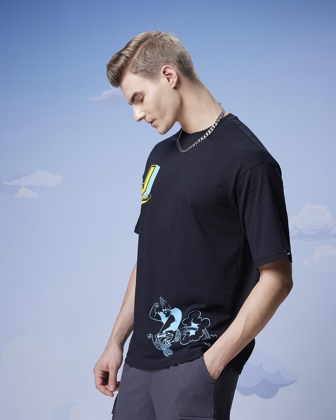Johnny Bravo Oversized Graphic T-Shirt