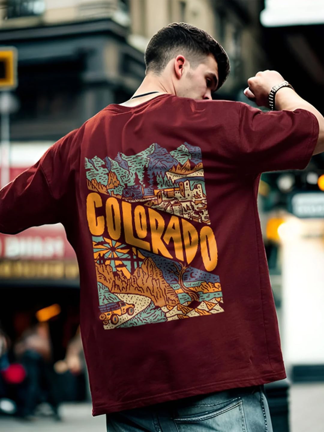 Men's Oversized Graphic Cotton T-Shirt