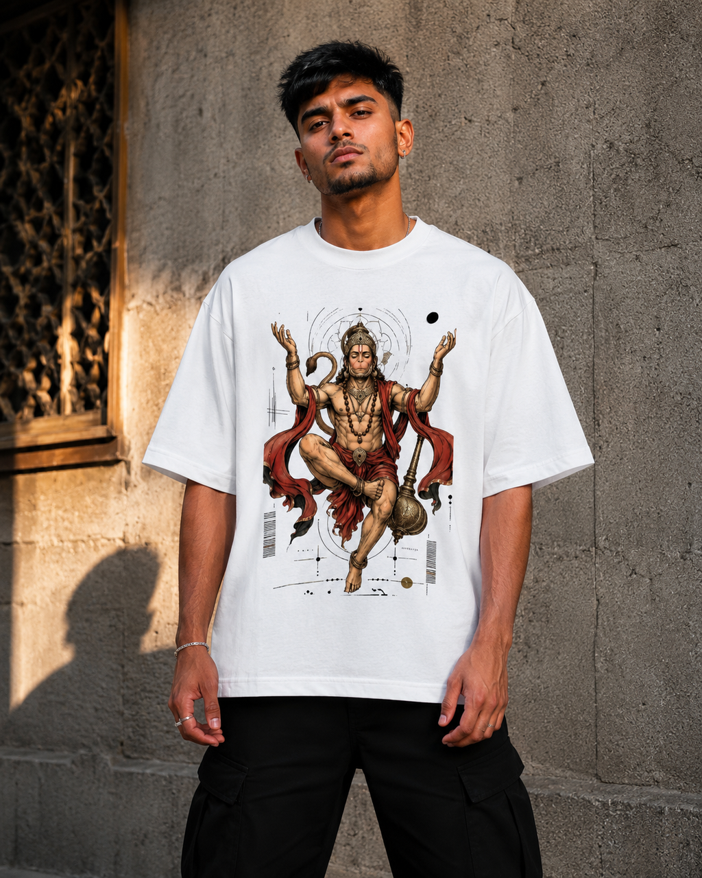 RAJIRU Divine Warrior Hanuman oversized T-shirt product image