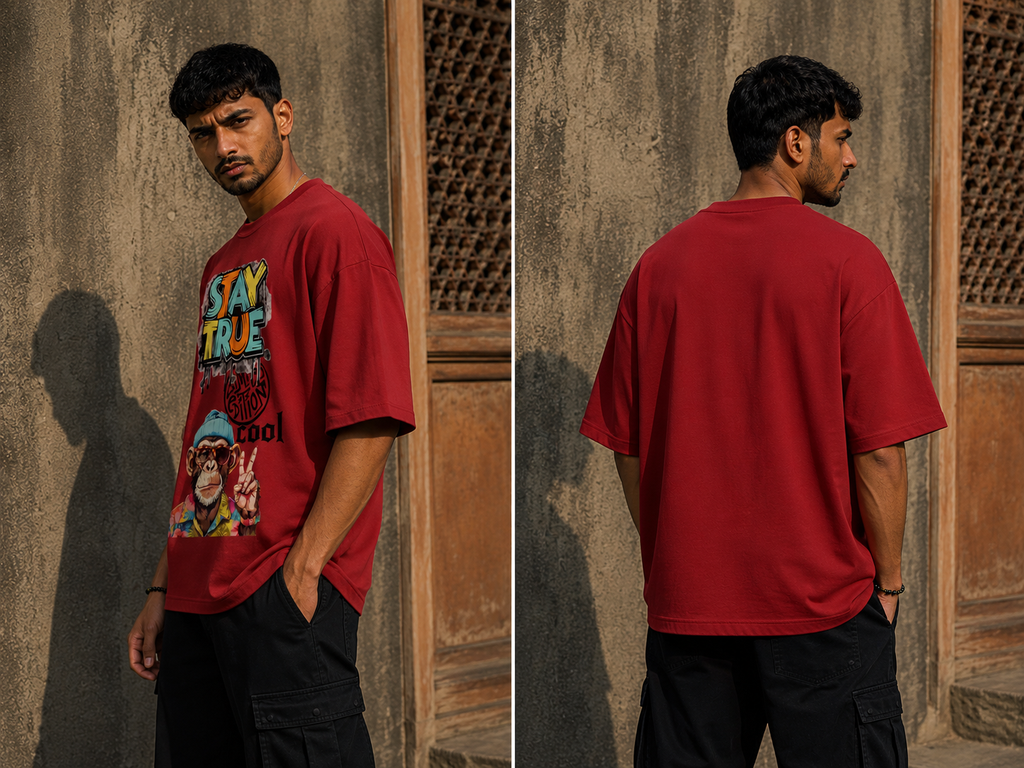 RAJIRU Street Monkey oversized graphic T-shirt product image