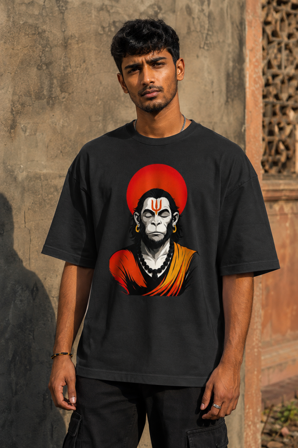 RAJIRU Bajrang Divine Strength oversized graphic T-shirt product image 2