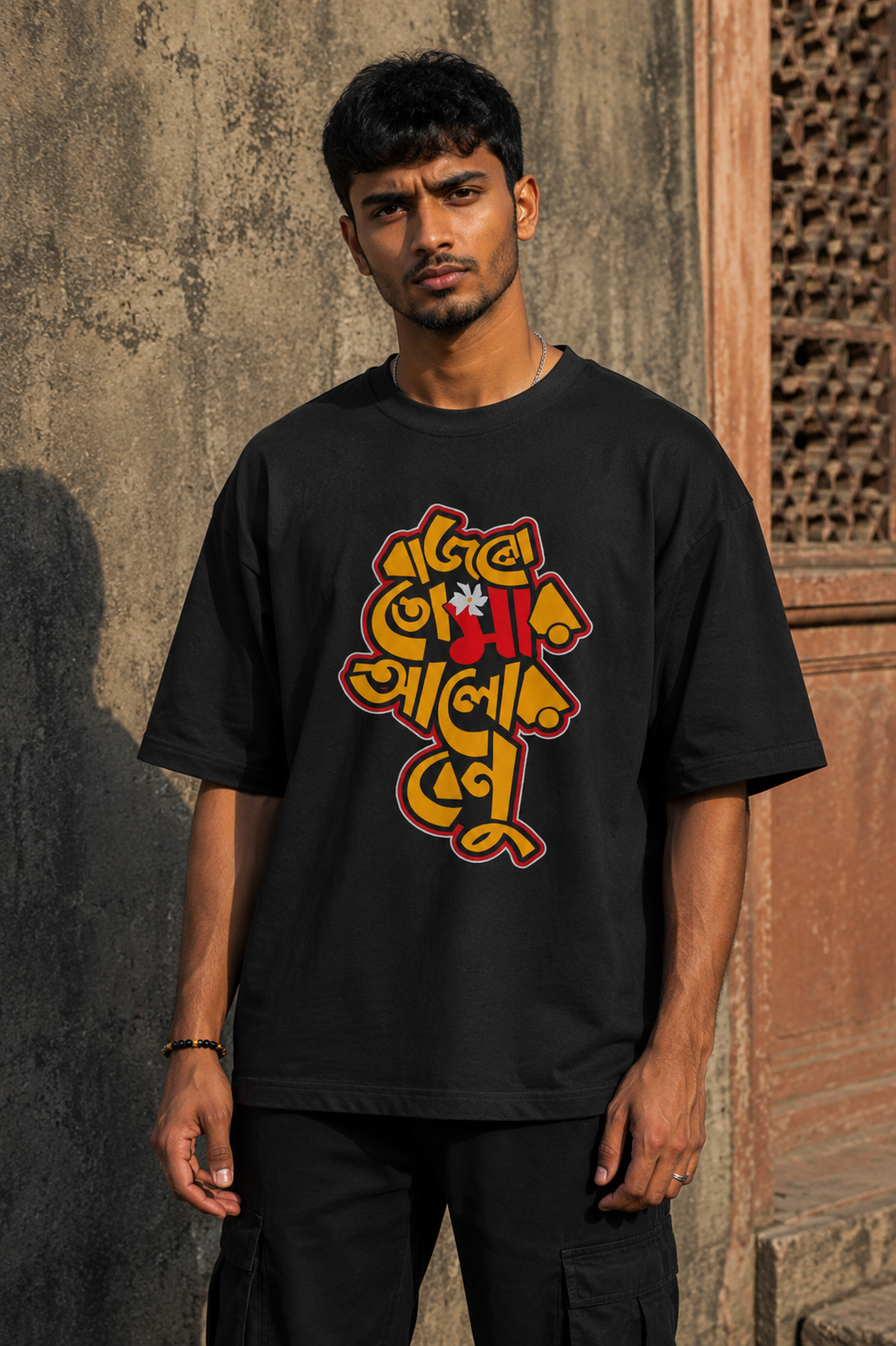 RAJIRU Bold Indian Script oversized graphic T-shirt product image 2