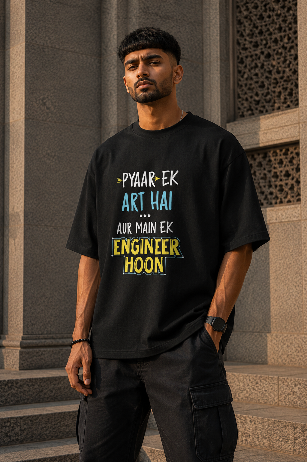 RAJIRU Engineer Hoon oversized graphic T-shirt