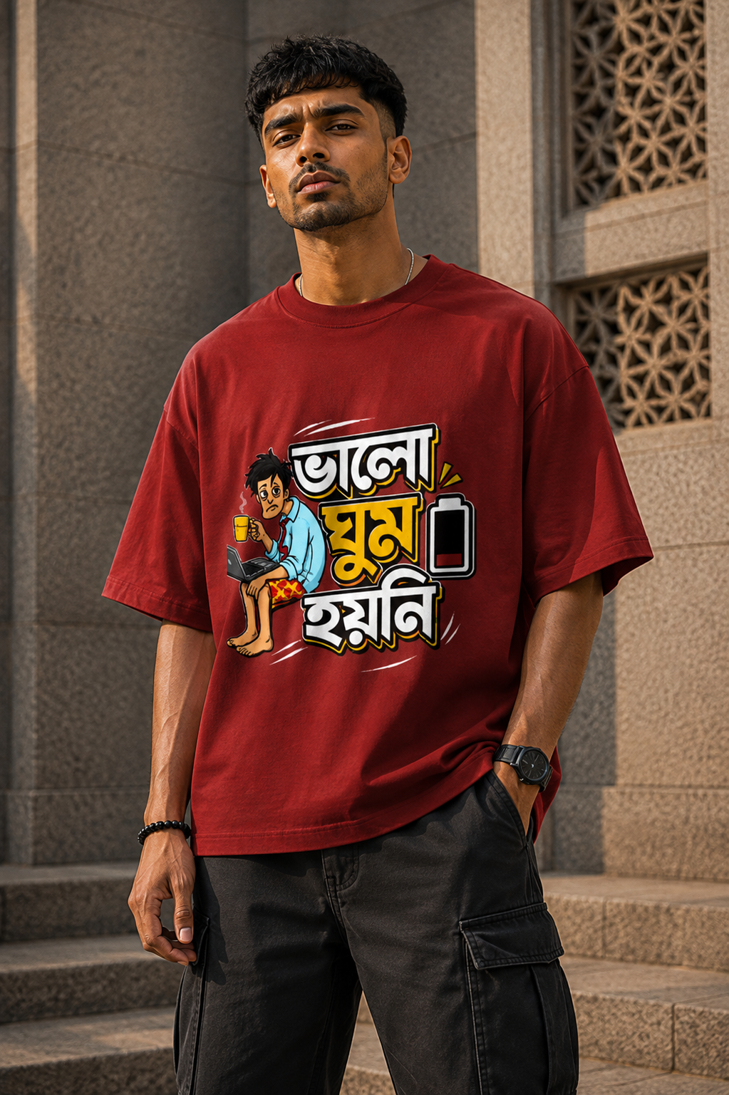 RAJIRU Bengali Funny oversized graphic T-shirt