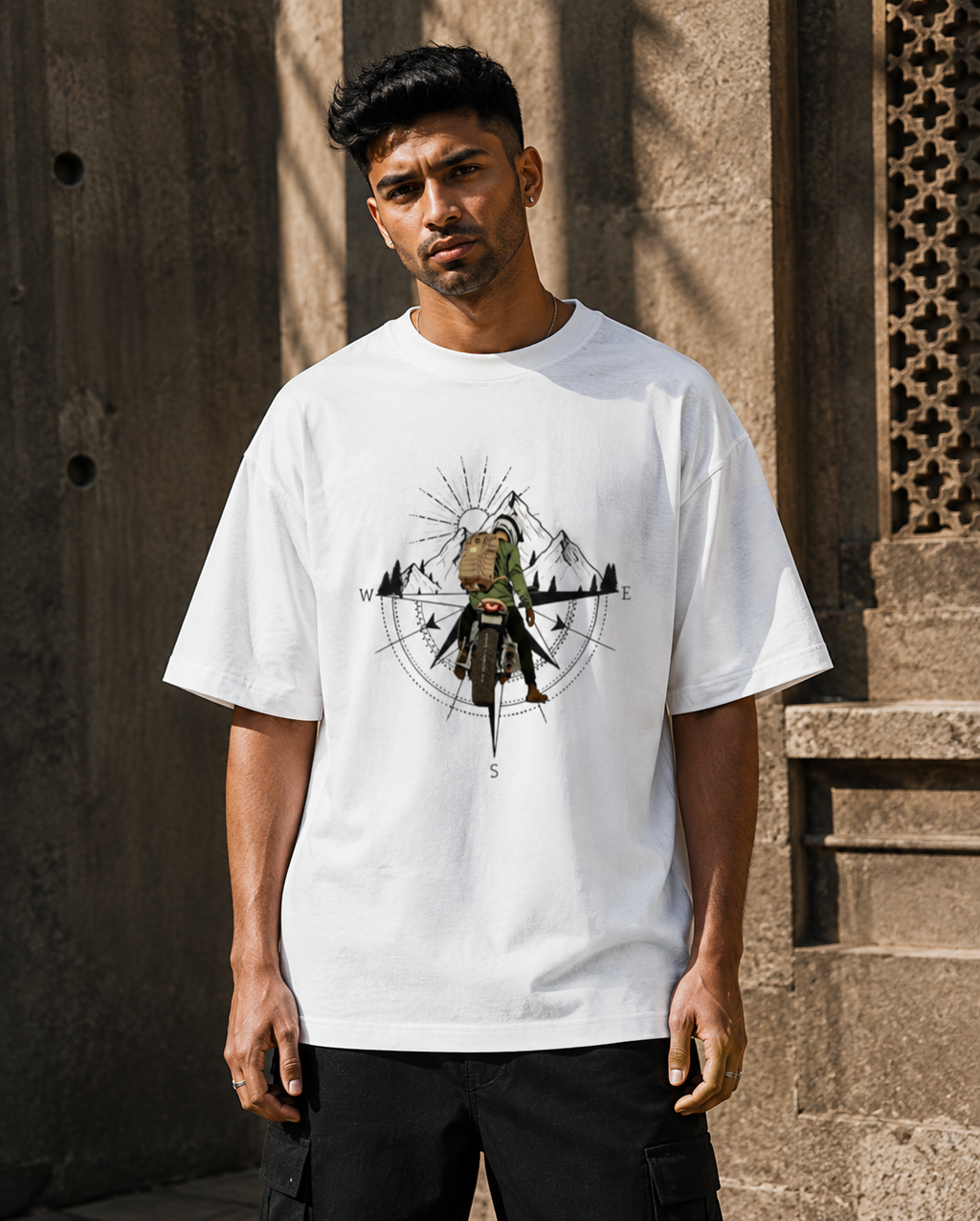 RAJIRU Adventure Compass oversized graphic T-shirt product image