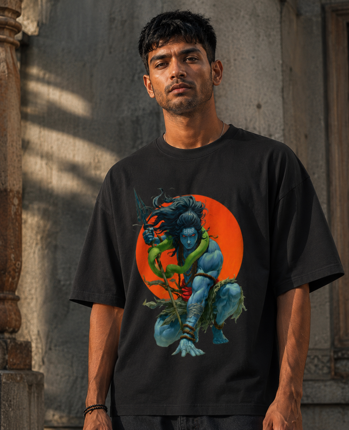 RAJIRU Mahadev Divine Warrior oversized T-shirt product image 2