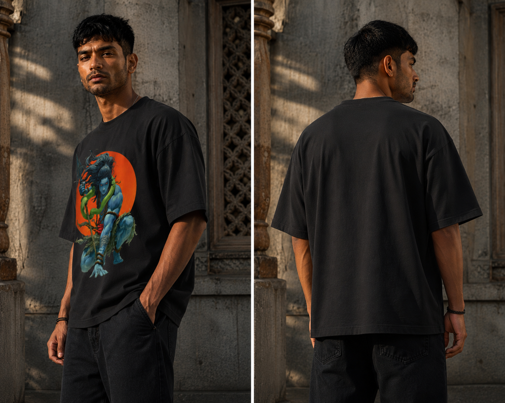 RAJIRU Mahadev Divine Warrior oversized T-shirt product image 3