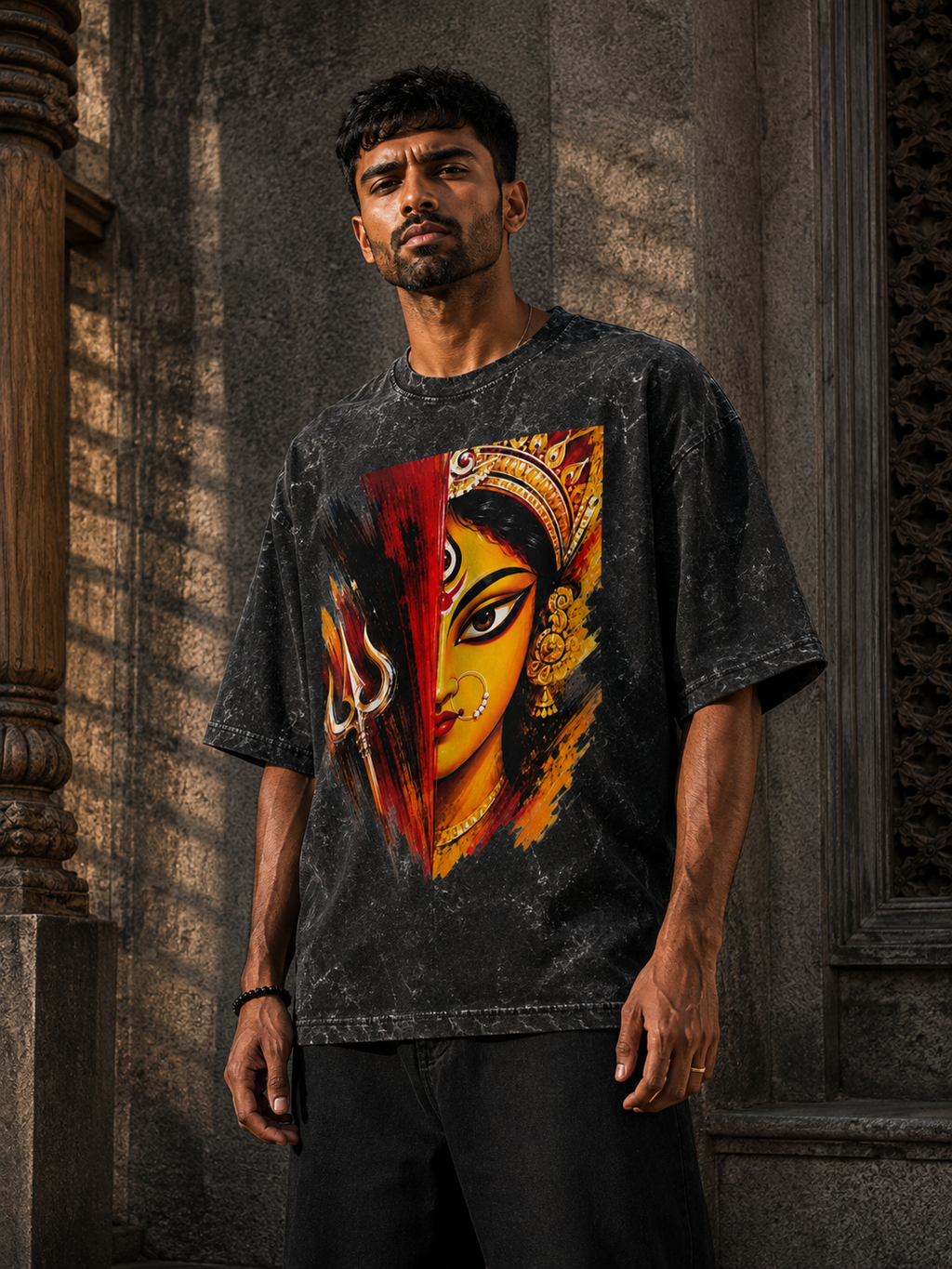 RAJIRU Devi Shakti Storm oversized graphic T-shirt product image