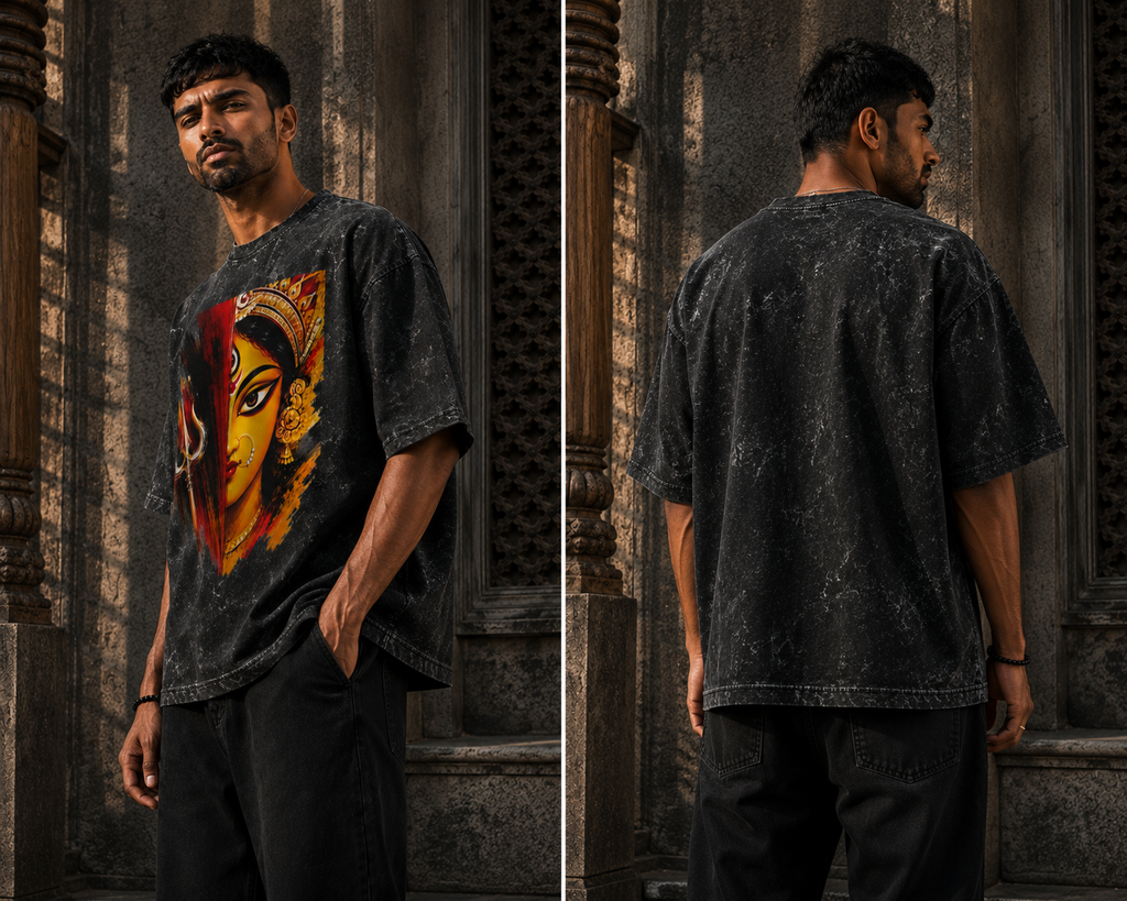RAJIRU Devi Shakti Storm oversized graphic T-shirt detail image
