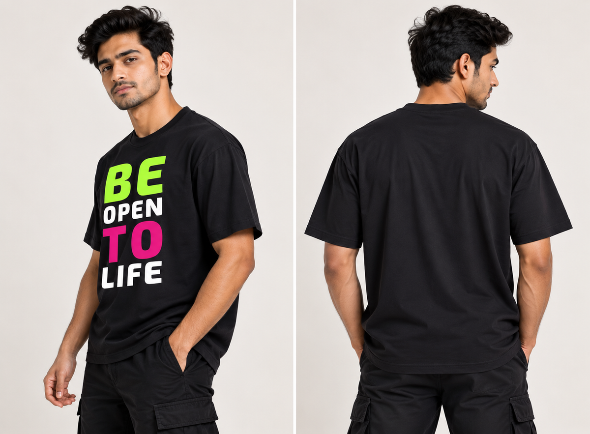 RAJIRU Be Open to Life Graphic T-Shirt