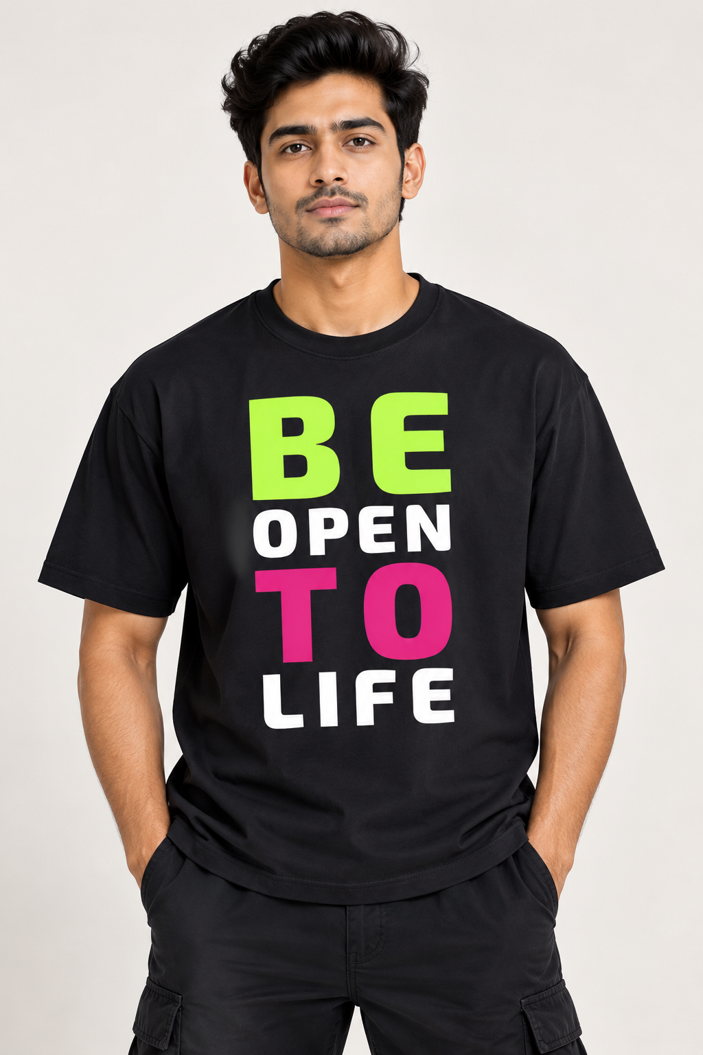 RAJIRU Be Open to Life Graphic T-Shirt
