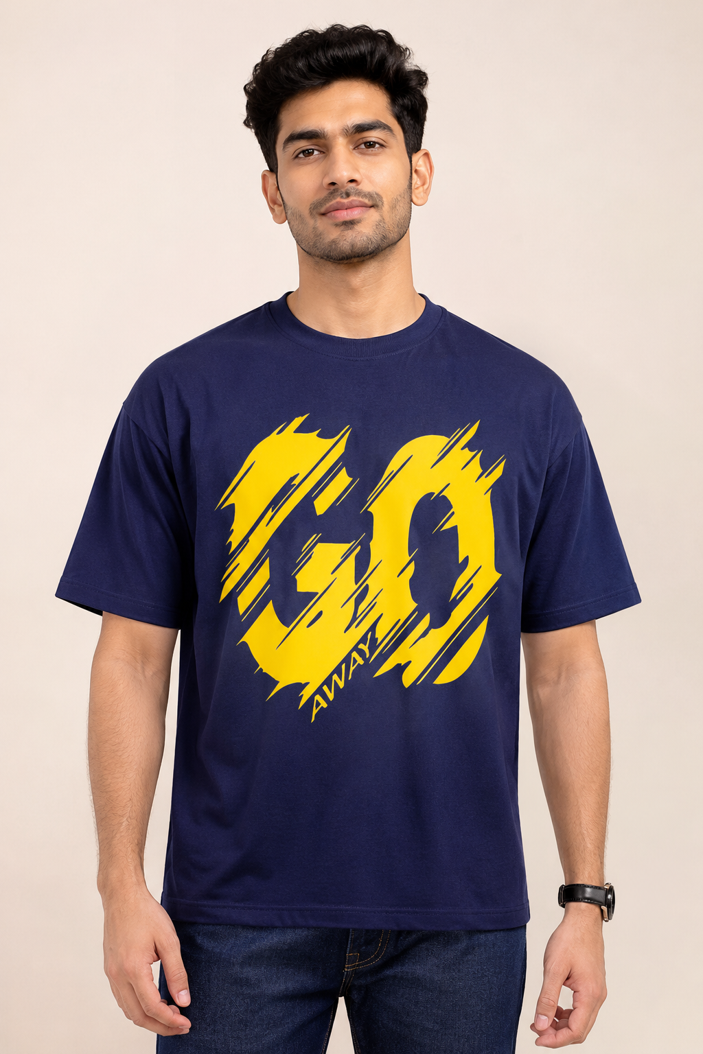 RAJIRU GO AWAY Oversized Graphic T-Shirt