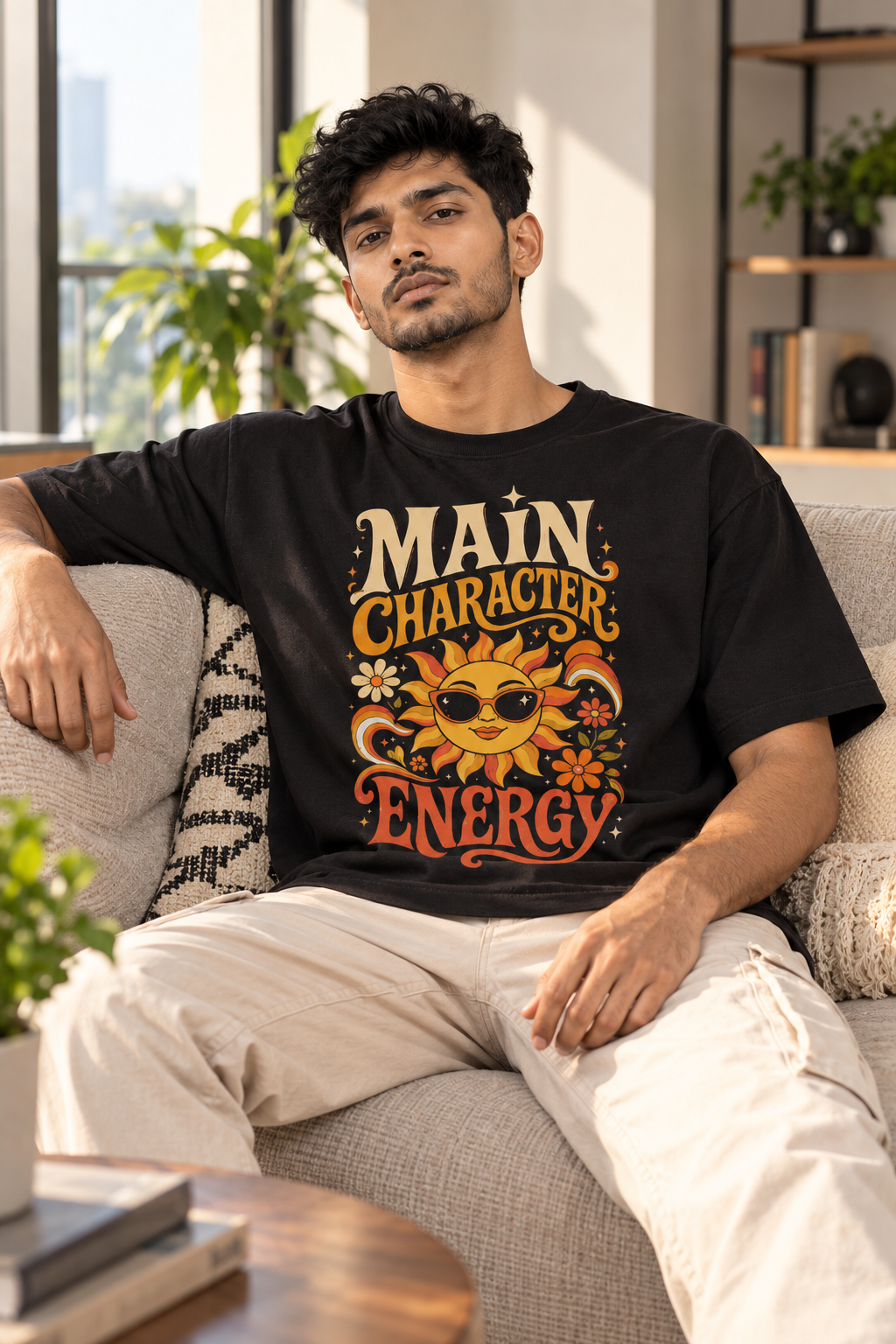 Main Character Energy Oversized Graphic T-Shirt