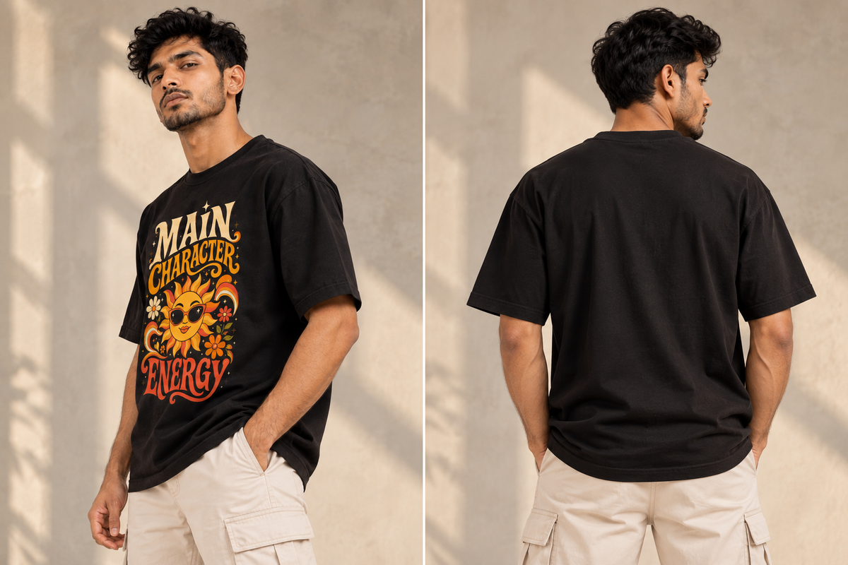 Main Character Energy Oversized Graphic T-Shirt