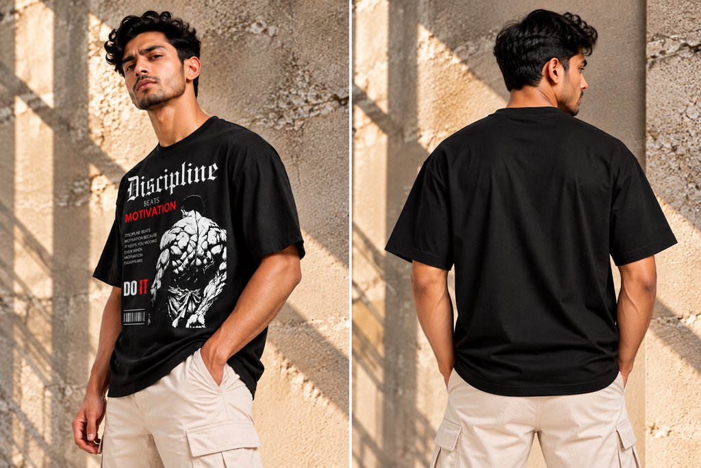 Discipline Beats Motivation Graphic T-Shirt