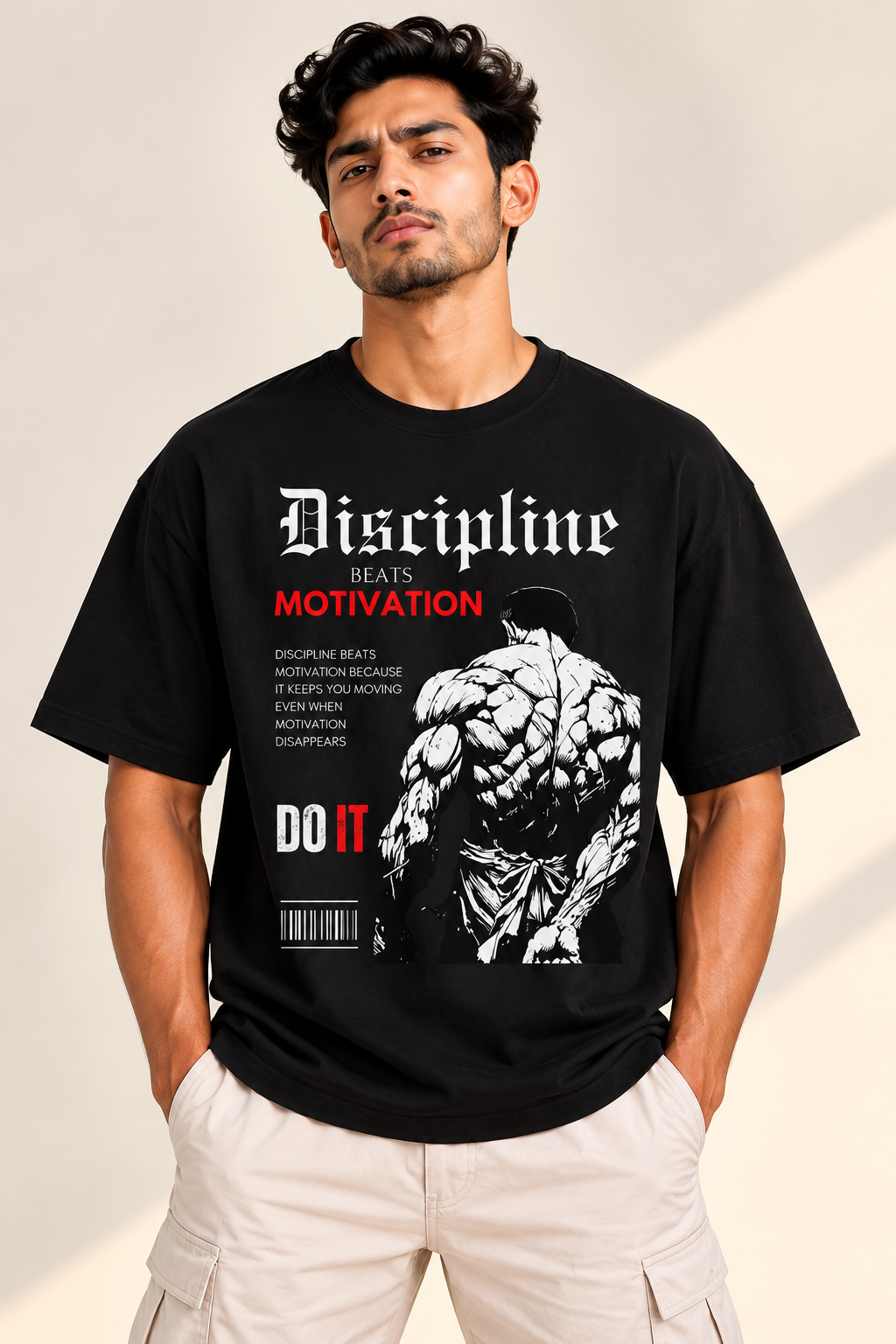Discipline Beats Motivation Graphic T-Shirt