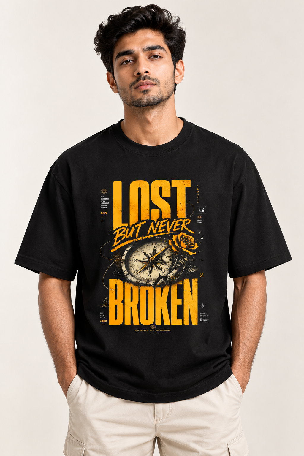 Lost But Never Broken Oversized Graphic T-Shirt
