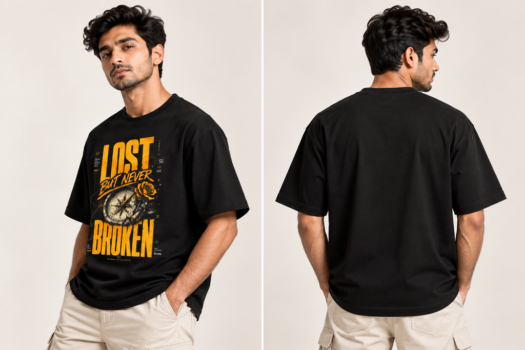 Lost But Never Broken Oversized Graphic T-Shirt