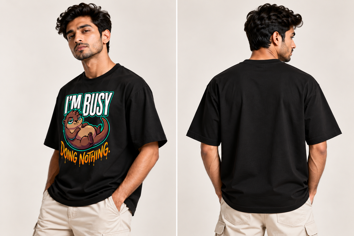 I’m Busy Doing Nothing Oversized Graphic T-Shirt