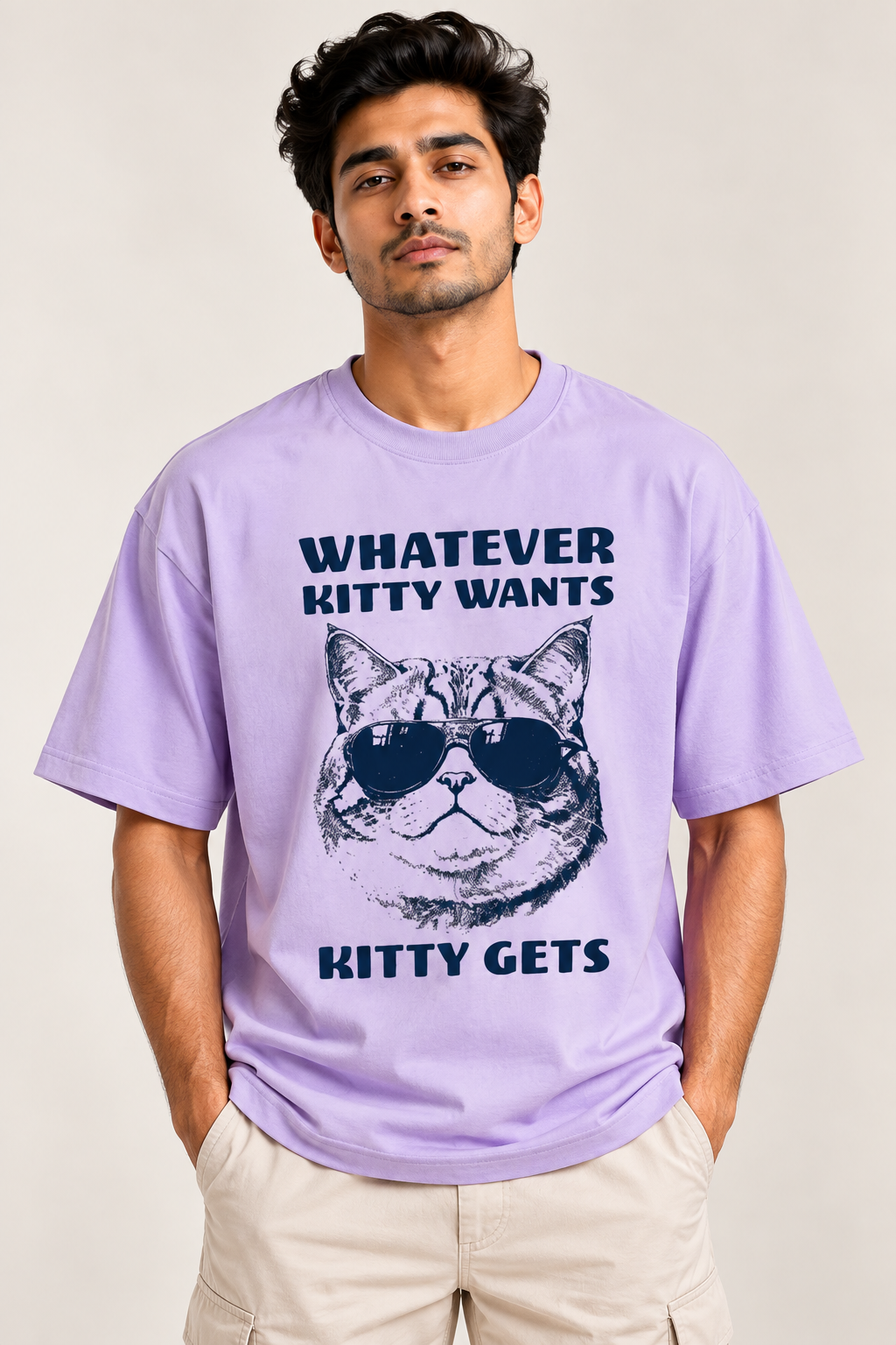 Whatever Kitty Wants Oversized Graphic T-Shirt