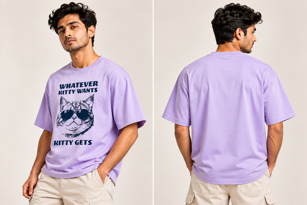 Whatever Kitty Wants Oversized Graphic T-Shirt