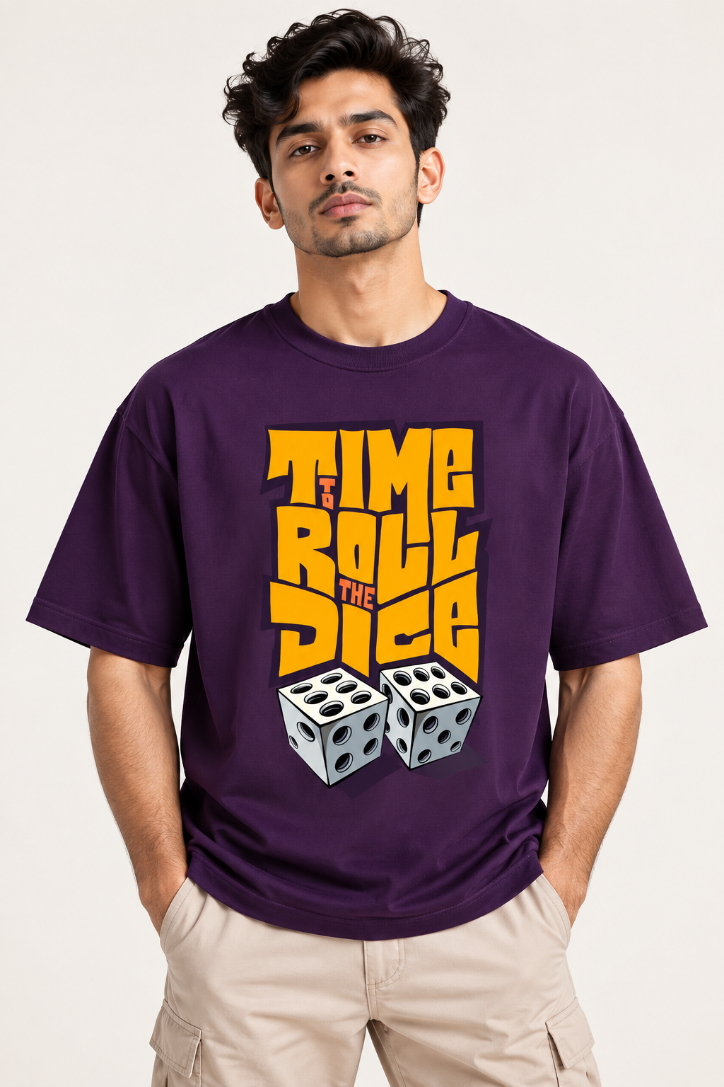 RAJIRU Time to Roll the Dice Oversized Graphic T-Shirt