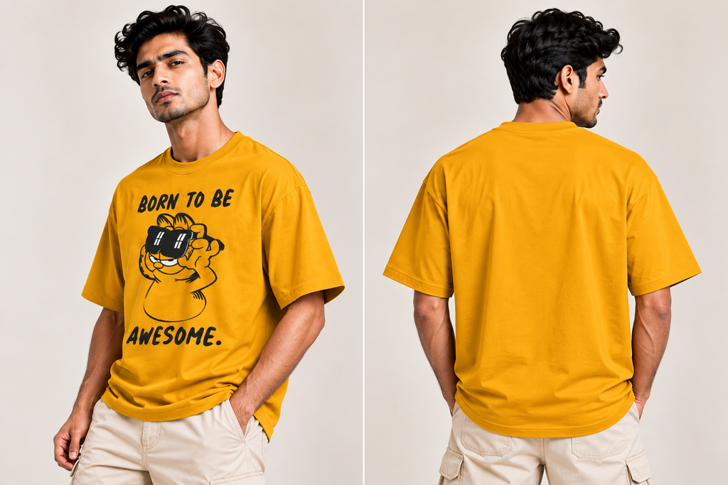 Born To Be Awesome Oversized Graphic T-Shirt