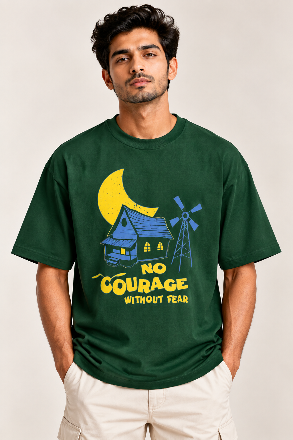 No Courage Without Fear Oversized Graphic T-Shirt