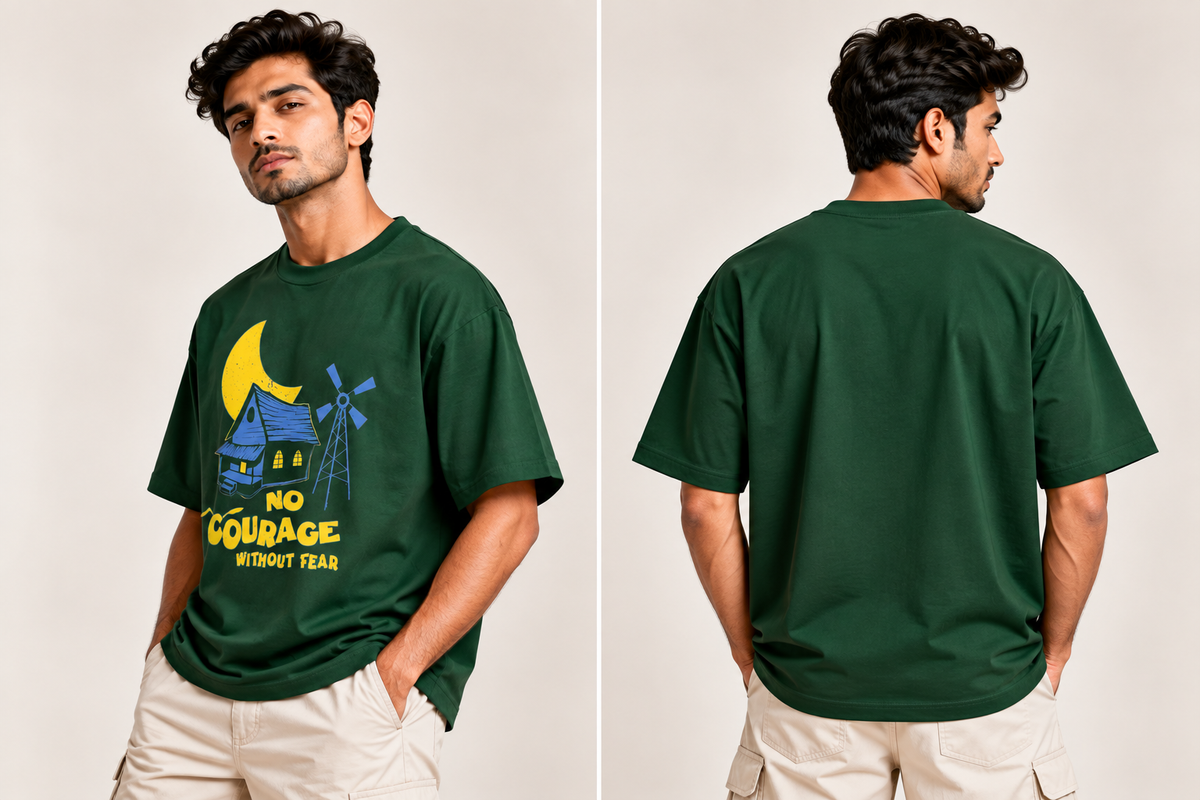 No Courage Without Fear Oversized Graphic T-Shirt