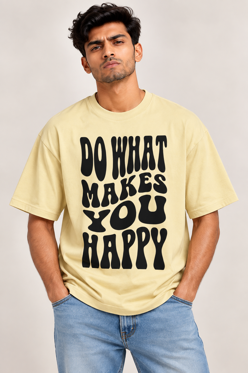 Do What Makes You Happy Oversized Graphic T-Shirt