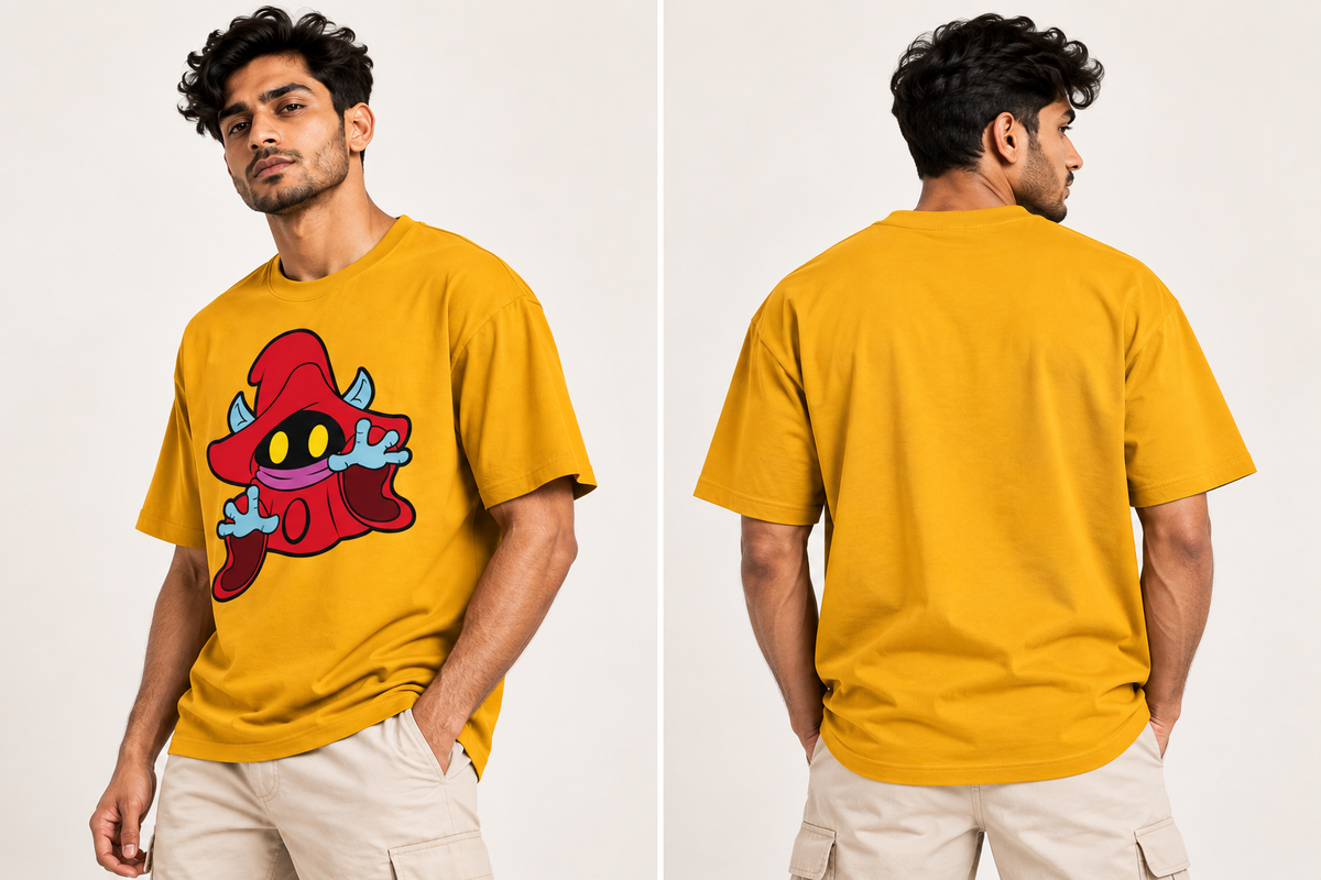 Red Mage Character Oversized Graphic T-Shirt