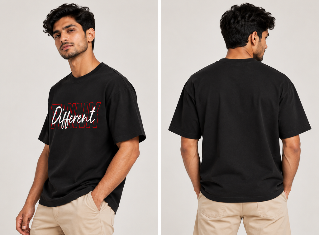 Think Different Oversized Graphic T-Shirt