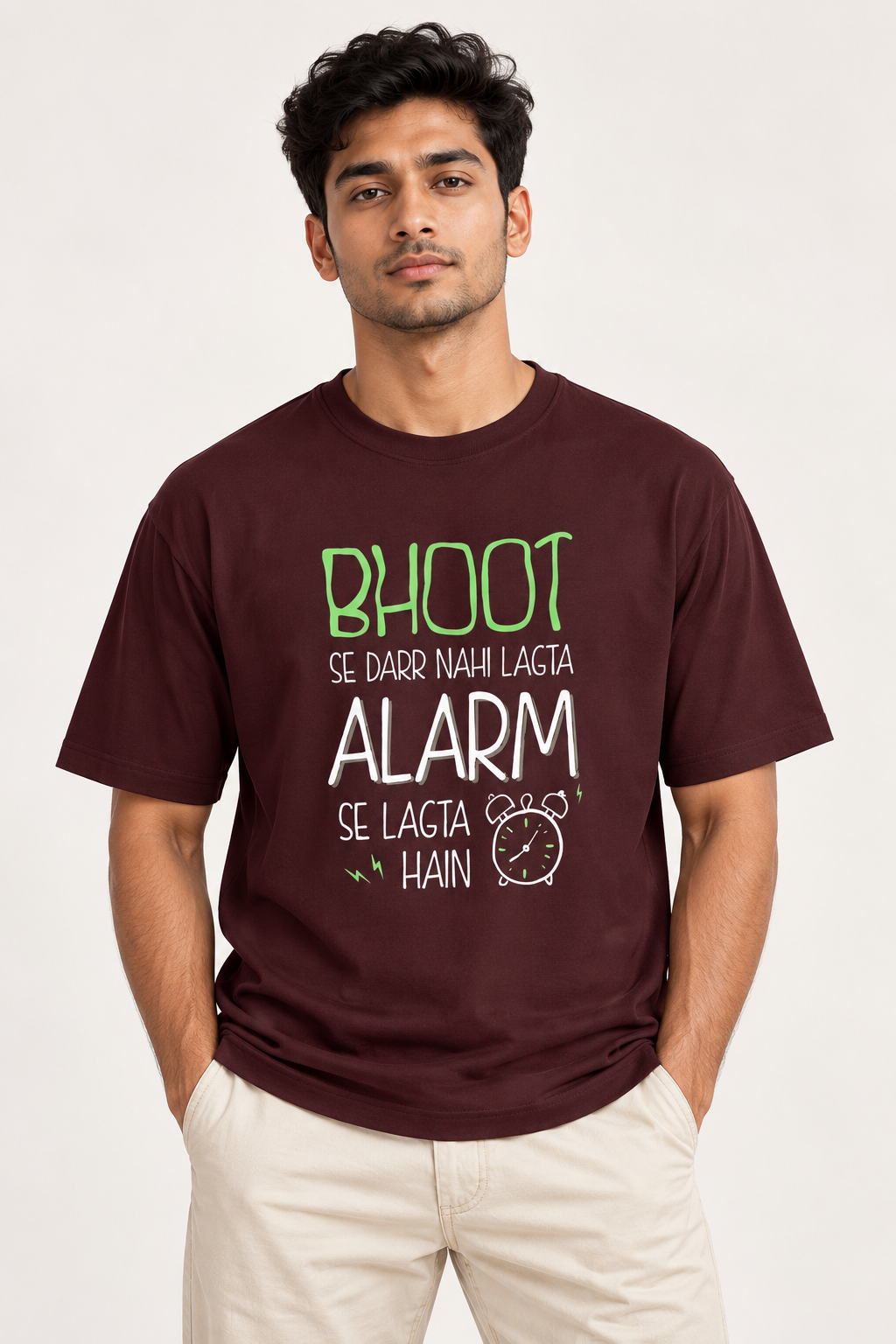 Bhoot Se Darr Nahi Lagta Oversized Graphic T-Shirt