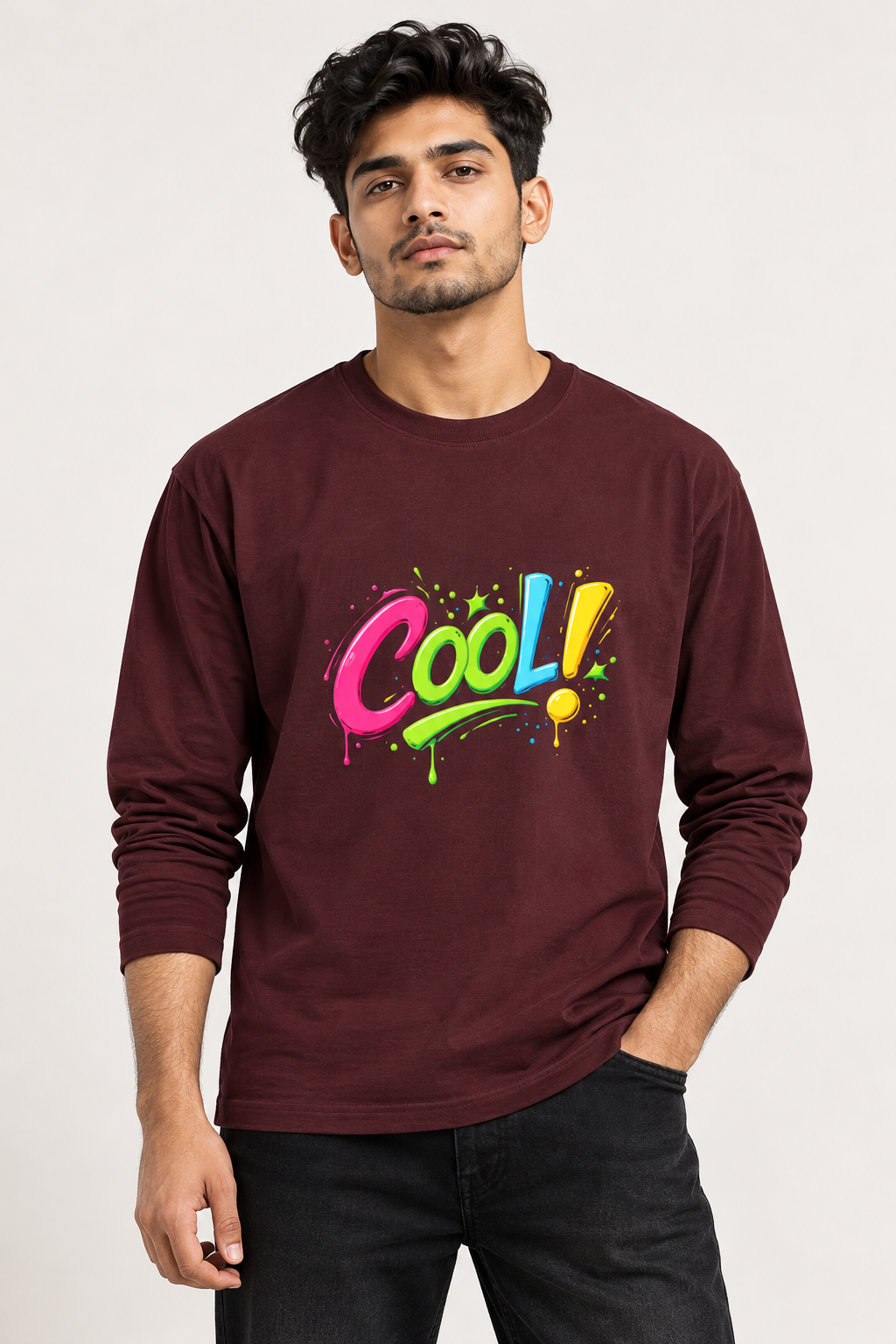 RAJIRU Cool! Graphic Full Sleeve Graphic T-Shirt