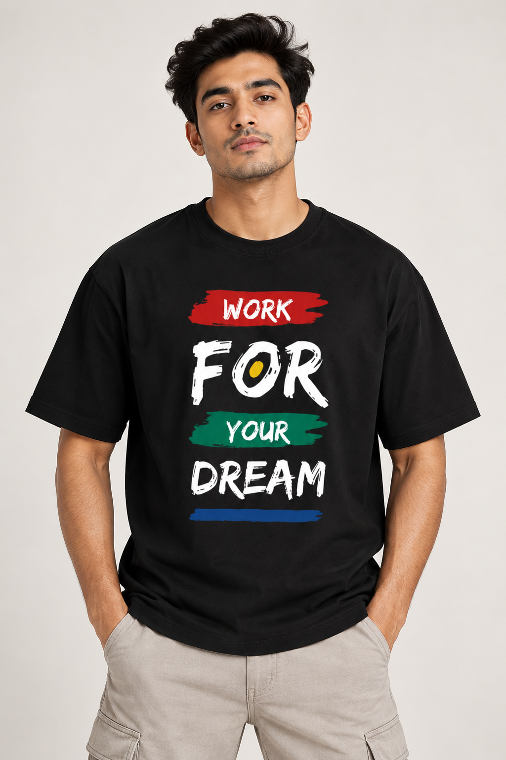 WORK FOR YOUR DREAM Oversized Graphic T-Shirt