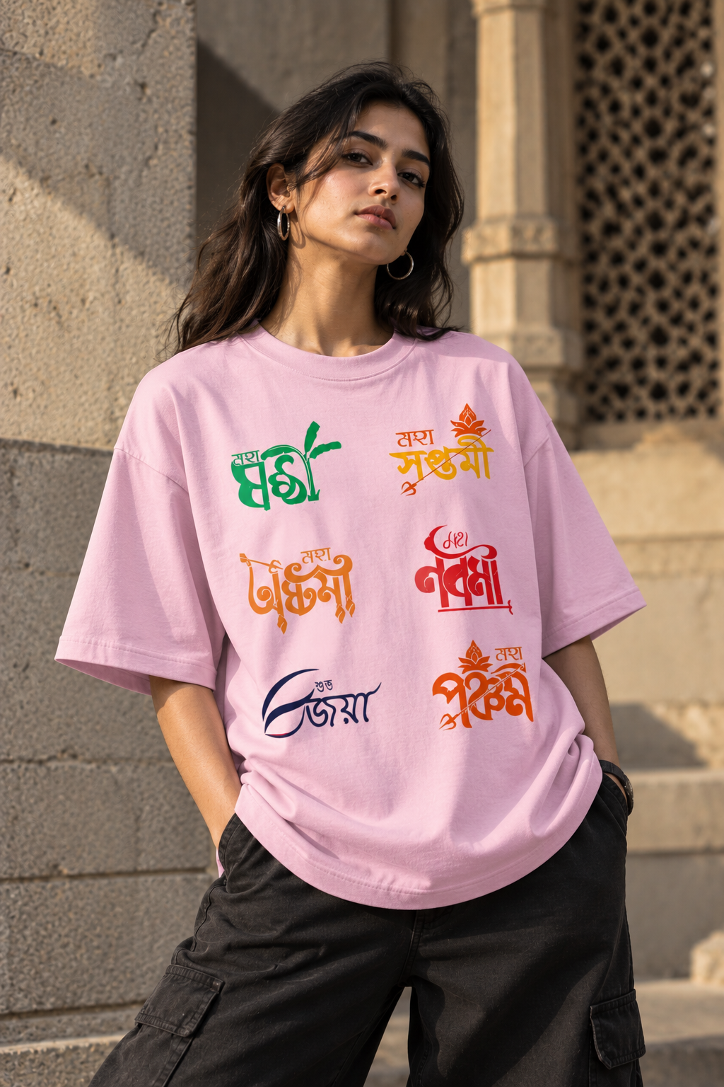RAJIRU Durga Puja Bengali Oversized T-Shirt | Pujo Streetwear
