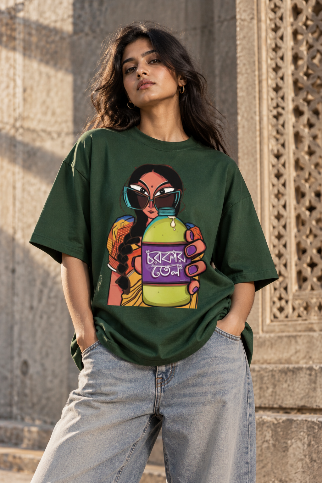Bengali Diva Oversized Graphic T-Shirt