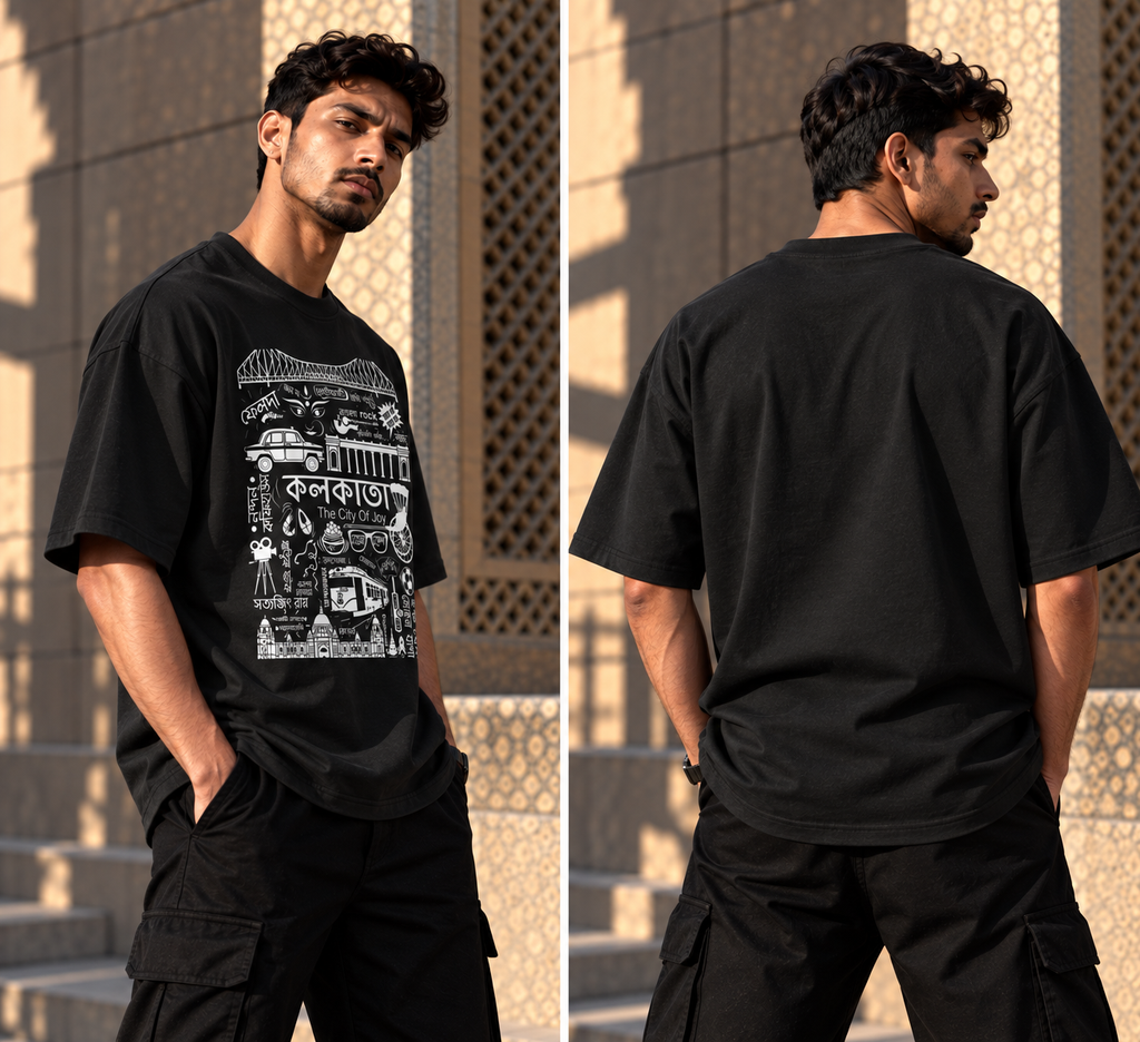 RAJIRU Kolkata The City of Joy Oversized T-Shirt | Bengali Streetwear