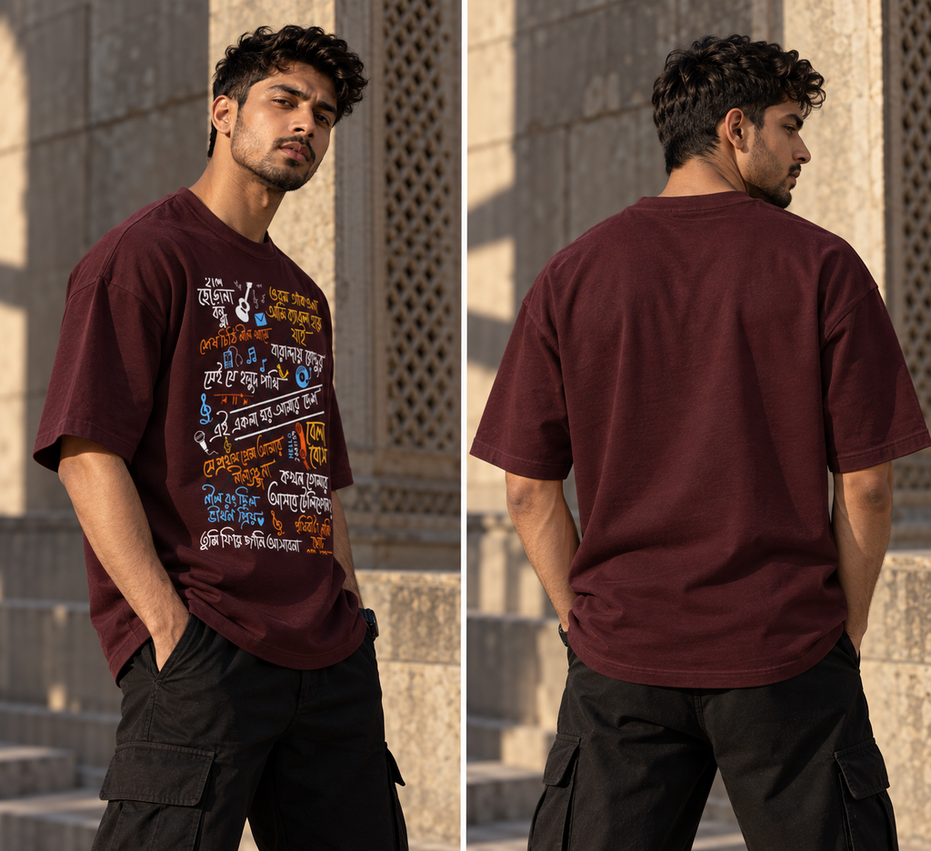 RAJIRU Gaaner Golpo Oversized T-Shirt | Bengali Music Streetwear