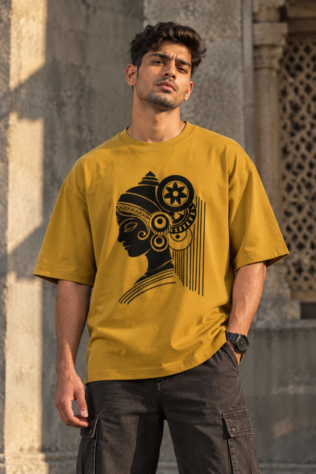 RAJIRU Heritage Muse Oversized T-Shirt | Indian Heritage Streetwear